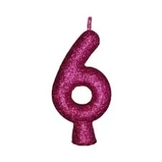 VELA CHICK GLITER ROSA NUMERO 6 - 7353 